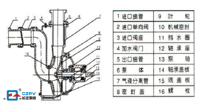 自吸排污泵結(jié)構(gòu)圖