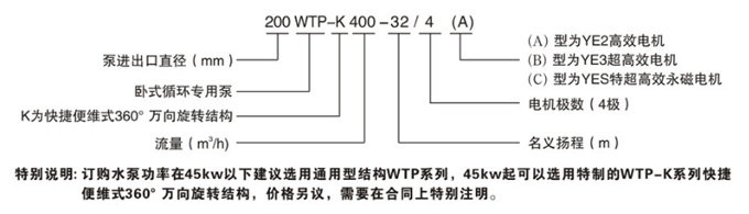 WTP臥式節(jié)能泵型號(hào)意義圖